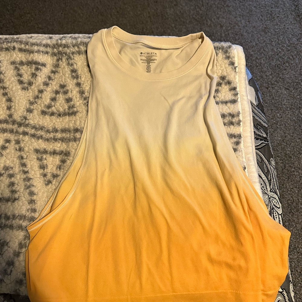 Athleta Cream and orange ombré Muscle tank women’s XS
